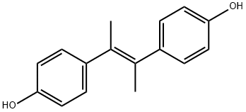 (E)-α,β-ジメチル-4,4'-スチルベンジオール 化学構造式