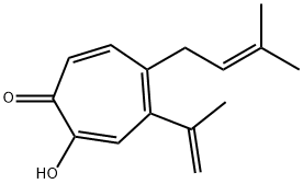 2-Hydroxy-5-(3-methyl-2-butenyl)-4-(1-methylethenyl)-2,4,6-cycloheptatrien-1-one Structure