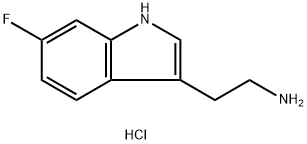 6-フルオロトリプタミン塩酸塩 化学構造式