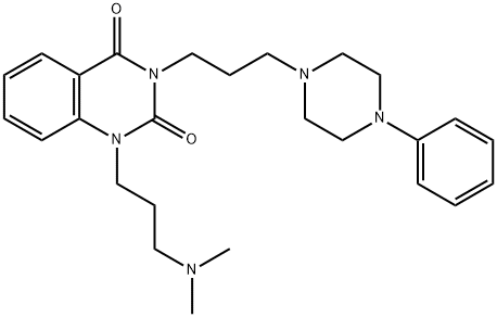 1-[3-(Dimethylamino)propyl]-3-[3-(4-phenyl-1-piperazinyl)propyl]-2,4(1H,3H)-quinazolinedione 结构式