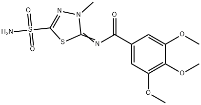 N-(4,5-Dihydro-4-methyl-2-sulfamoyl-1,3,4-thiadiazol-5-ylidene)-3,4,5-trimethoxybenzamide 结构式