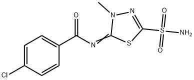 4-Chloro-N-(4,5-dihydro-4-methyl-2-sulfamoyl-1,3,4-thiadiazol-5-ylidene)benzamide 结构式