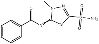 N-(4,5-Dihydro-4-methyl-2-sulfamoyl-1,3,4-thiadiazol-5-ylidene)benzamide Struktur