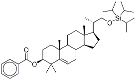 (3β,20S)-4,4,20-Trimethyl-21-[[tris(isopropyll)silyl]oxy]-pregn-5-en-3-ol 3-Benzoate, 552302-70-2, 结构式