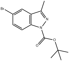 5-溴-3-甲基-1H-吲唑-1-甲酸叔丁酯 结构式