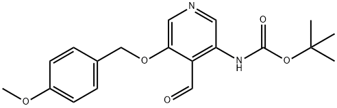 [4-Formyl-5-(4-methoxy-benzyloxy)-pyridin-3-yl]-carbamic acid tert-butyl ester Struktur