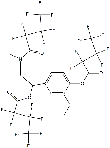 Heptafluorobutyric acid 4-[2-[N-(heptafluorobutyryl)-N-methylamino]-1-[(heptafluorobutyryl)oxy]ethyl]-2-methoxyphenyl ester Structure