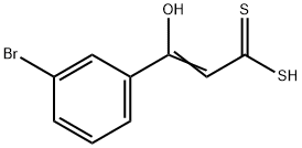 3-(3-ブロモフェニル)-3-ヒドロキシプロペンジチオ酸 化学構造式