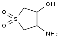 4-アミノ-3-ヒドロキシテトラヒドロチオフェン,1,1-ジオキシド 化学構造式