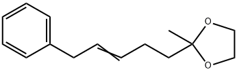 2-メチル-2-(5-フェニル-3-ペンテニル)-1,3-ジオキソラン 化学構造式