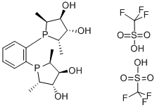 (+)-1,2-BIS[(2S,5S)-2,5-DIMETHYL-(3S,4S)-3,4-DIHYDROXYPHOSPHOLANO]BENZENE BIS(TRIFLUOROMETHANESULFONATE)SALT 化学構造式