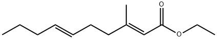 (2E,6E)-3-メチル-2,6-デカジエン酸エチル 化学構造式