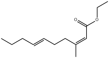 (2Z,6E)-3-メチル-2,6-デカジエン酸エチル 化学構造式