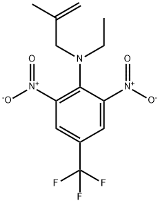 N-エチル-N-(2-メチル-2-プロペニル)-2,6-ジニトロ-4-トリフルオロメチルベンゼンアミン 化学構造式