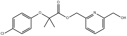 2-(4-クロロフェノキシ)-2-メチルプロパン酸[6-(ヒドロキシメチル)-2-ピリジル]メチル 化学構造式