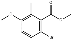6-ブロモ-3-メトキシ-2-メチル安息香酸メチル 化学構造式