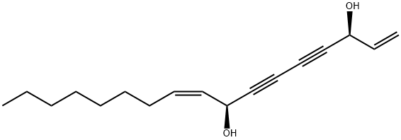 (3R,8S,9Z)-ヘプタデカ-1,9-ジエン-4,6-ジイン-3,8-ジオール 化学構造式
