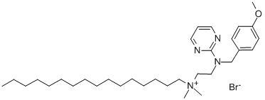 HEXADECYL[2-([P-METHOXYBENZYL]-2-PYRIMIDINYLAMINO)ETHYL]DIMETHYL-AMMONIUM BROMIDE Struktur
