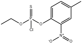 Phosphorochloridothioic acid O-ethyl O-(2-nitro-5-methylphenyl) ester Struktur