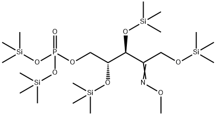1-O,3-O,4-O-Tris(trimethylsilyl)-5-O-[bis(trimethylsilyloxy)phosphinyl]-D-erythro-2-pentulose O-methyl oxime 结构式