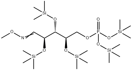 2-O,3-O,4-O-トリス(トリメチルシリル)-5-O-[ビス(トリメチルシリルオキシ)ホスフィニル]-D-リボースO-メチルオキシム 化学構造式