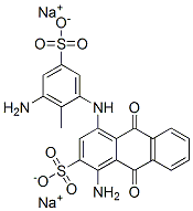 1-アミノ-4-[(3-アミノ-2-メチル-5-スルホフェニル)アミノ]-9,10-ジヒドロ-9,10-ジオキソ-2-アントラセンスルホン酸ジナトリウム 化学構造式