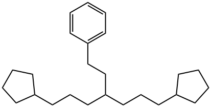 [6-シクロペンチル-3-(3-シクロペンチルプロピル)ヘキシル]ベンゼン 化学構造式
