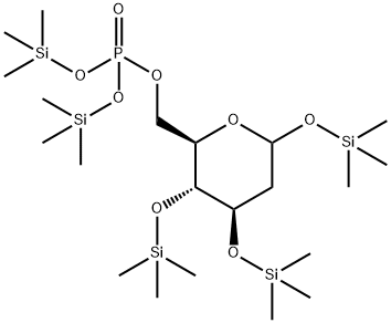 1-O,3-O,4-O-Tris(trimethylsilyl)-2-deoxy-D-arabino-hexopyranose 6-phosphatebis(trimethylsilyl) ester Structure