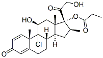 9-chloro-11beta,17,21-trihydroxy-16beta-methylpregna-1,4-diene-3,20-dione 17-propionate Struktur