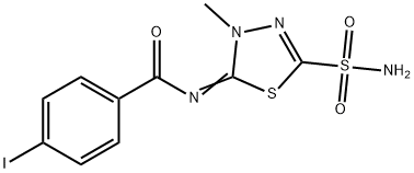 4-Iodo-N-(4,5-dihydro-4-methyl-2-sulfamoyl-1,3,4-thiadiazol-5-ylidene)benzamide Structure