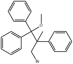1,1',1''-[1-(Bromomethyl)-2-methoxy-1-methyl-1-ethanyl-2-ylidene]trisbenzene Structure