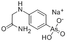 [4-[(2-アミノ-2-オキソエチル)アミノ]フェニル]アルソン酸水素ナトリウム 化学構造式
