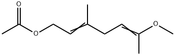 Acetic acid 6-methoxy-3-methyl-2,5-heptadienyl ester Struktur