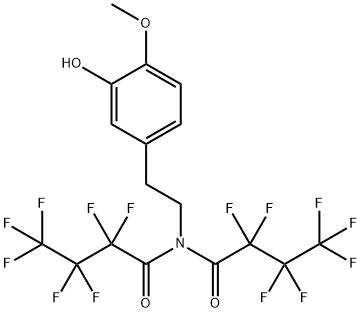 2,2,3,3,4,4,4-Heptafluoro-N-(2,2,3,3,4,4,4-heptafluoro-1-oxobutyl)-N-[2-(3-hydroxy-4-methoxyphenyl)ethyl]butanamide 结构式