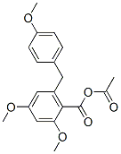 2,4-ジメトキシ-6-[(4-メトキシフェニル)メチル]安息香酸酢酸無水物 化学構造式