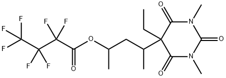 Heptafluorobutanoic acid 3-(5-ethylhexahydro-1,3-dimethyl-2,4,6-trioxopyrimidin-5-yl)-1-methylbutyl ester Structure