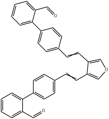 4',4'''-[3,4-Furandiyldi(2,1-ethenediyl)]bis(biphenyl-2-carbaldehyde) 结构式