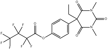 2,2,3,3,4,4,4-Heptafluorobutanoic acid 4-(5-ethyl-1,3-dimethyl-2,4,6-trioxohexahydropyrimidin-5-yl)phenyl ester 结构式