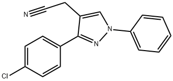2-[3-(4-氯苯基)-1-苯基-1H-吡唑-4-基]乙腈, 55432-07-0, 结构式