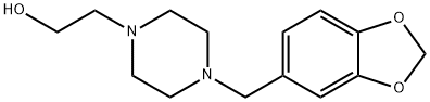 4-[(1,3-ベンゾジオキソール-5-イル)メチル]-1-ピペラジンエタノール 化学構造式