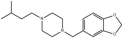 4-[(1,3-ベンゾジオキソール-5-イル)メチル]-1-イソペンチルピペラジン 化学構造式