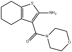 3-(モルホリン-4-イルカルボニル)-4,5,6,7-テトラヒドロ-1-ベンゾチオフェン-2-アミン 化学構造式