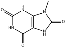 9-メチル-1,7-ジヒドロ-2-ヒドロキシ-6H-プリン-6,8(9H)-ジオン 化学構造式