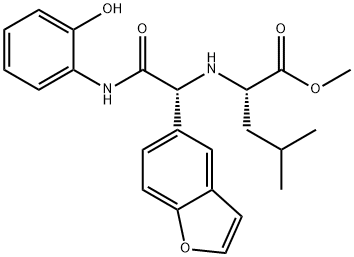L-Leucine, N-[(1R)-1-(5-benzofuranyl)-2-[(2-hydroxyphenyl)amino]-2-oxoethyl]-, methyl ester (9CI) Structure