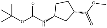 (1S,3R)-Methyl 3-[(tert-butoxycarbonyl)-amino]cyclopentanecarboxylate 结构式