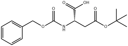 N-(ベンジルオキシカルボニル)-L-アスパラギン酸4-tert-ブチル 化学構造式
