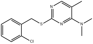 4-Pyrimidinamine, 2-(((2-chlorophenyl)methyl)thio)-N,N,5-trimethyl- Structure