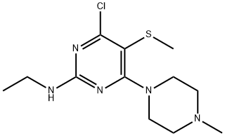 N-エチル-4-クロロ-6-(4-メチルピペラジノ)-5-(メチルチオ)ピリミジン-2-アミン 化学構造式