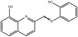 2-[[(2-ヒドロキシフェニル)イミノ]メチル]キノリン-8-オール 化学構造式