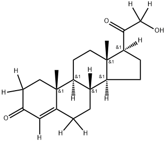 4‐プレグネン‐21‐オール‐3,20‐ジオン‐2,2,4,6,6,17Α,21,21‐D8 化学構造式